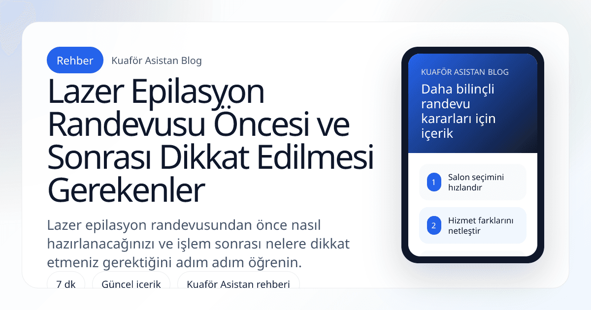 Lazer Epilasyon Randevusu Öncesi ve Sonrası Dikkat Edilmesi Gerekenler kapak görseli
