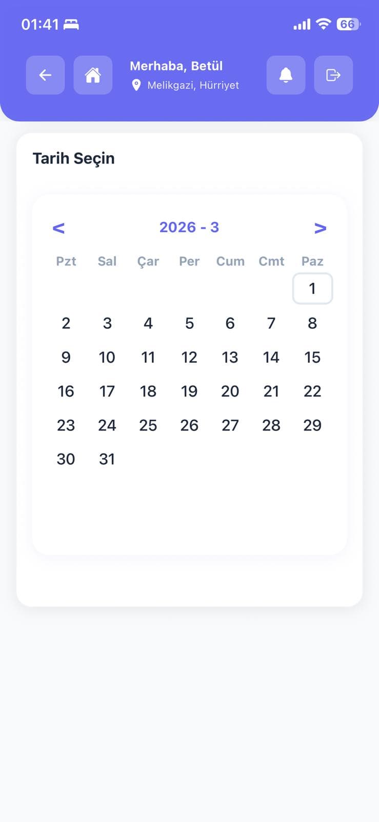 Kuaför Asistan randevu tarihi seçim takvimi